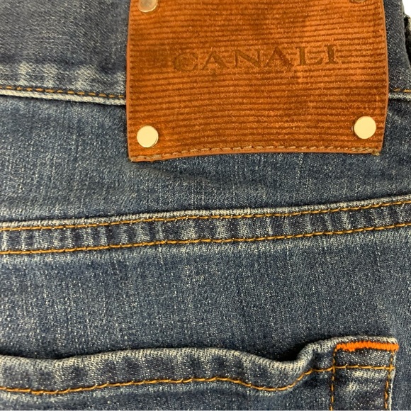 CANALI Italian Designer Straight-Leg Jeans Blue Denim - Size 38 (IT 56) - Picture 4 of 7